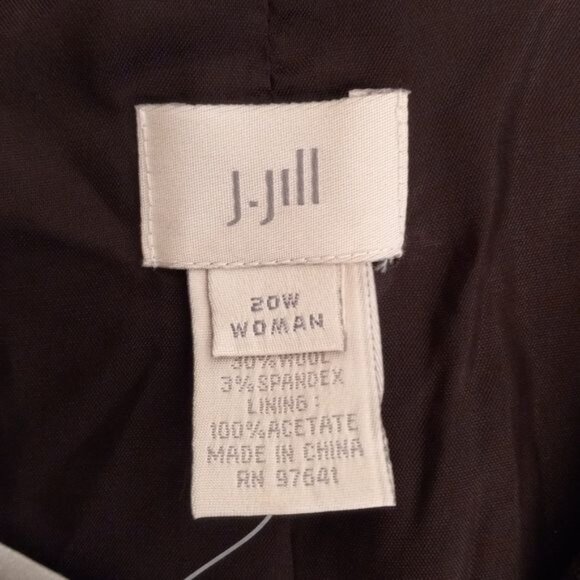 J Jill 20W Blazer Jacket Lined Snap Closure Wool Blend Oversized Brown Heather - Picture 9 of 12